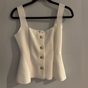 Zara Cream Square-Neck Button Front Camisole